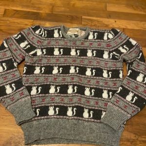 Vintage cat wool sweater